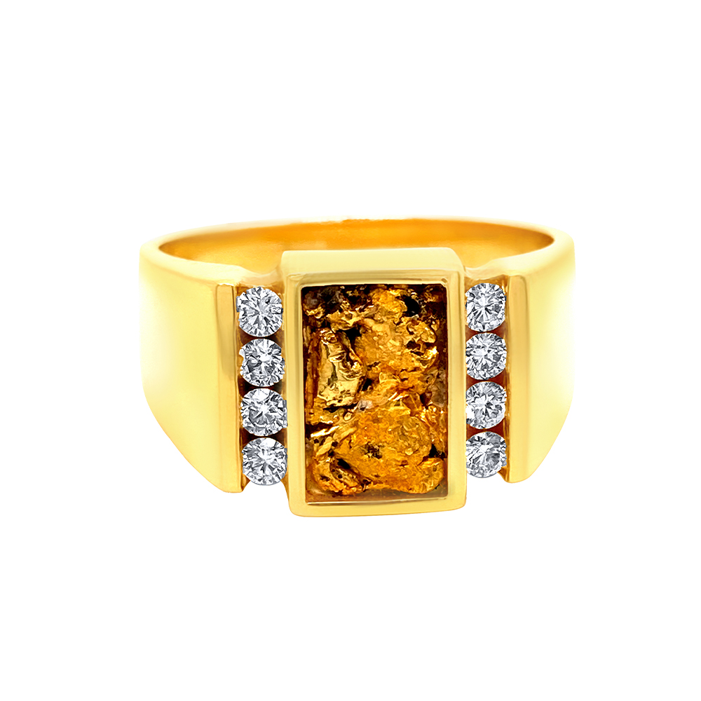 Gold Filled Mens Ring Horse Design Golden Tone With Cubic Zirconia - Gold  Filled Rings - Rings