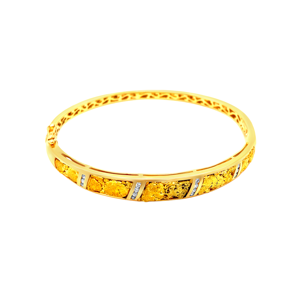 10K REAL Yellow Gold Nugget Bracelet 9